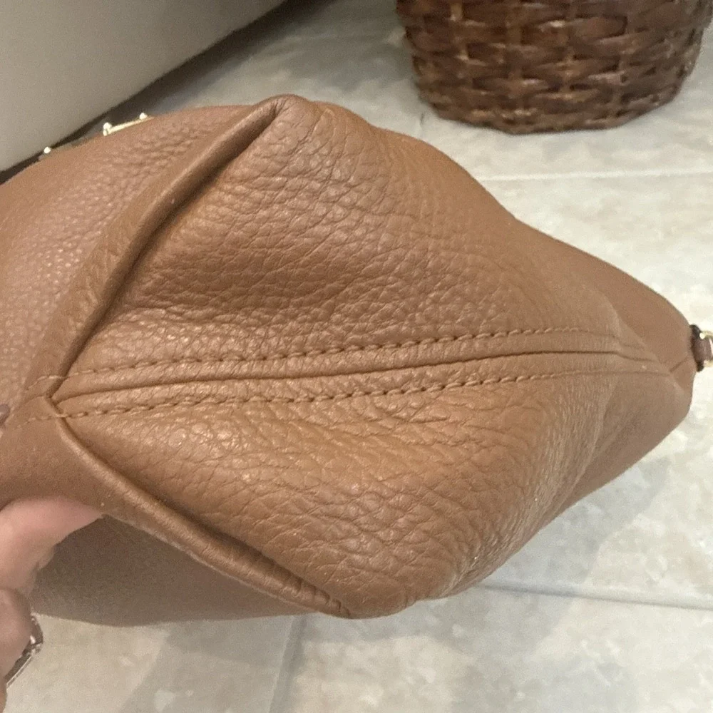 Michael Kors Slouch Purse Shoulder Bag Tassel Brown Leather‎ Hobo Boho Festival